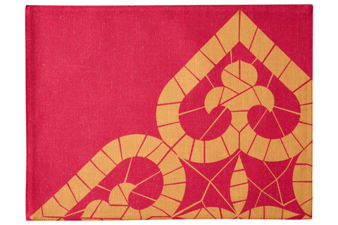 SITGES - SOTTOPIATTI SET 1/4 STAMPA CUORE GIALLO ARANCIO