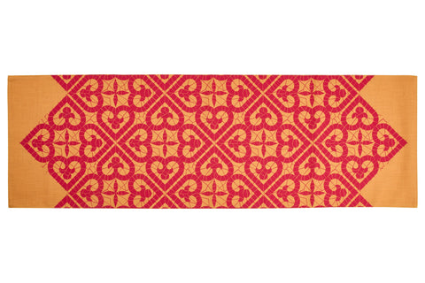 SITGES - RUNNER SET 1/2 STAMPA DISEGNO CUORE GIALLO ARANCIO