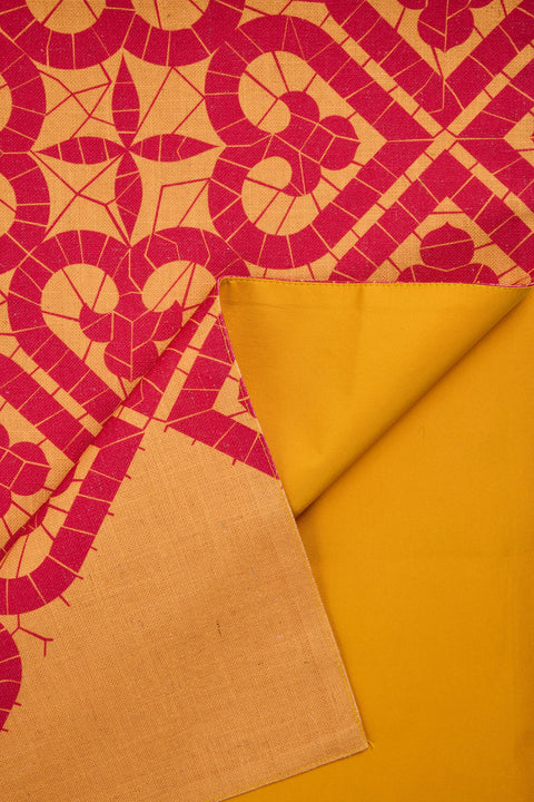 SITGES - RUNNER SET 1/2 STAMPA DISEGNO CUORE GIALLO ARANCIO