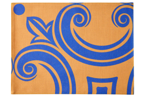 TELLARO - SOTTOPIATTI SET 1/4 STAMPA DECORO GIALLO BLU