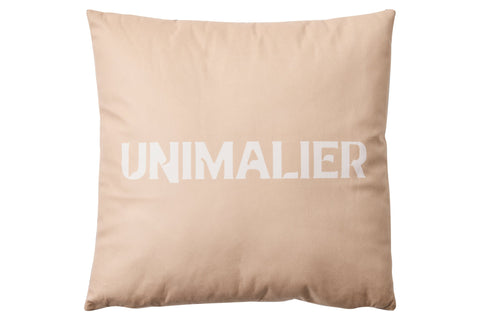 UNIMALIER - CUSCINO BEIGE 50X50  DISEGNO LEOPARDO FIORITO