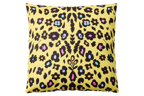 UNIMALIER - CUSCINO FUCSIA 50X50 DISEGNO LEOPARDO FIORITO