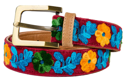 SKAGIT - CINTURA RICAMATA MIS.90 FONDO ROSSO