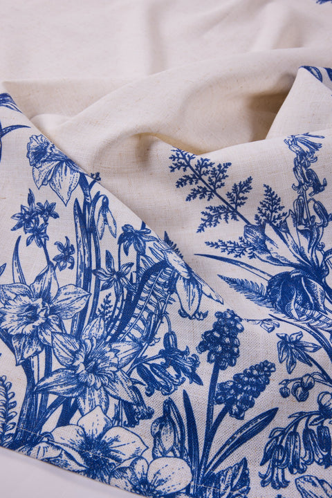 FONTAINEBLEAU - TOVAGLIA STAMPA FIORI BLU 150X300 C/8 TOVAGLIOLI