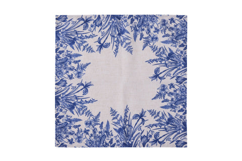 FONTAINEBLEAU - TOVAGLIA STAMPA FIORI BLU 150X300 C/8 TOVAGLIOLI