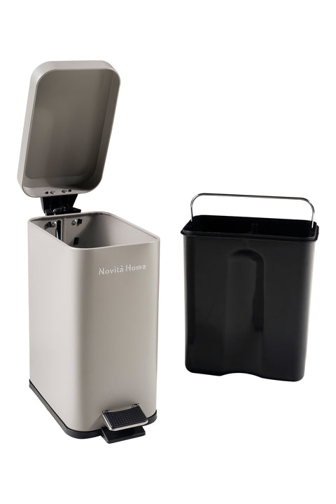 DAILY TRASH - PATTUMIERA GRIGIA OPACA SQUADRATA 5L SOFTCLOSE