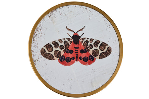 ALHOA - DECOR SPECCHIO CON PITTURA FARFALLA ROSSA MARRONE