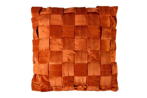 GOA - CUSCINO VELLUTO TRECCIA ARANCIO