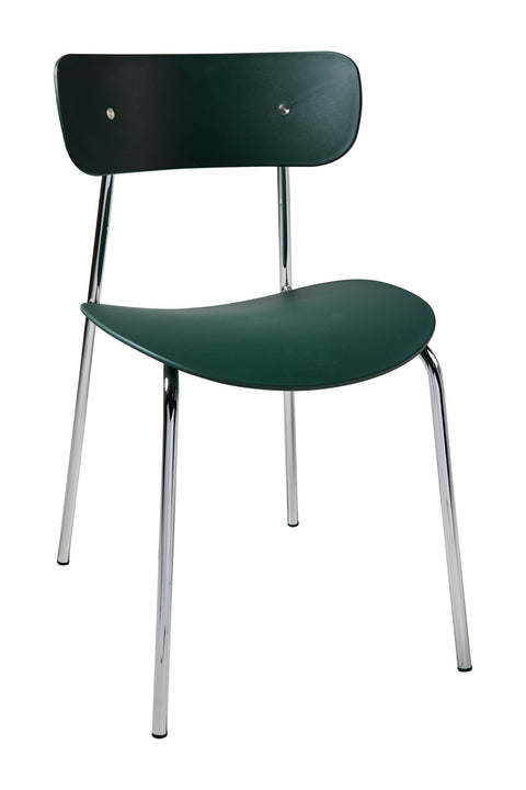 DOJA - SEDIA PP VERDE SCURO GAMBE METALLO