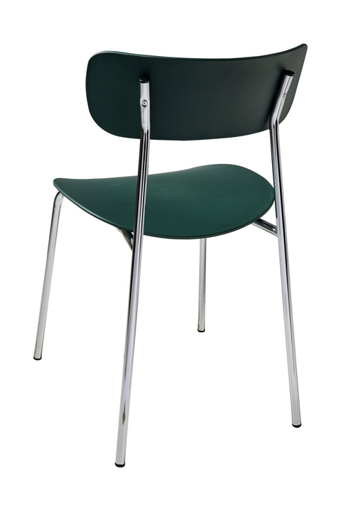 DOJA - SEDIA PP VERDE SCURO GAMBE METALLO