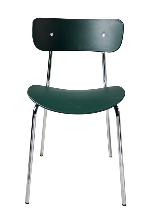 DOJA - SEDIA PP VERDE SCURO GAMBE METALLO