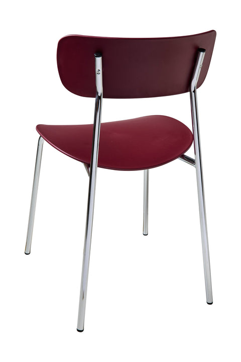 DOJA - SEDIA ROSSO SCURO CON GAMBE METALLO