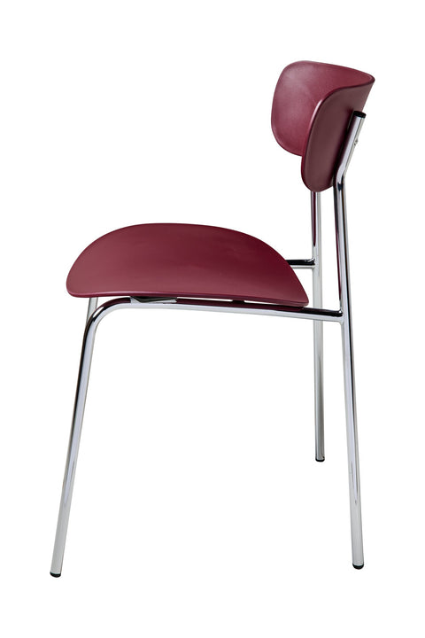 DOJA - SEDIA ROSSO SCURO CON GAMBE METALLO