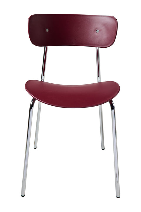 DOJA - SEDIA ROSSO SCURO CON GAMBE METALLO