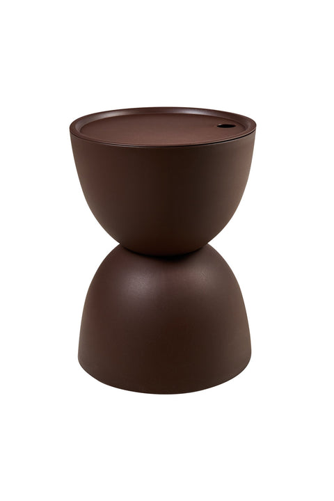 ZENO - TAVOLINO CON CONTENITORE IN PP MARRONE