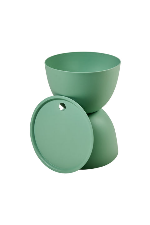 ZENO - TAVOLINO CON CONTENITORE IN PP VERDE CHIARO