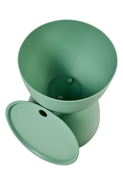 ZENO - TAVOLINO CON CONTENITORE IN PP VERDE CHIARO