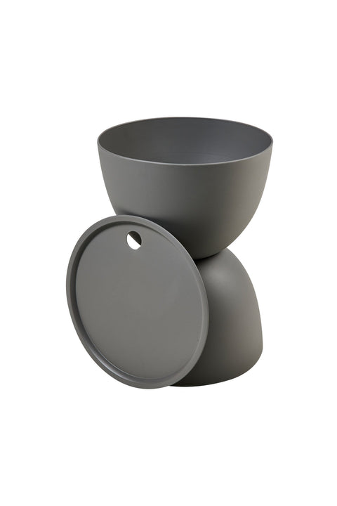 ZENO - TAVOLINO CON CONTENITORE IN PP GRIGIO