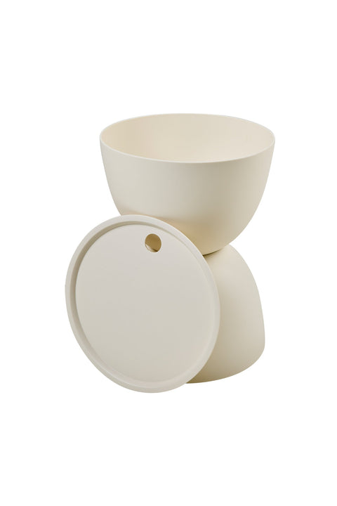 ZENO - TAVOLINO CON CONTENITORE IN PP BIANCO