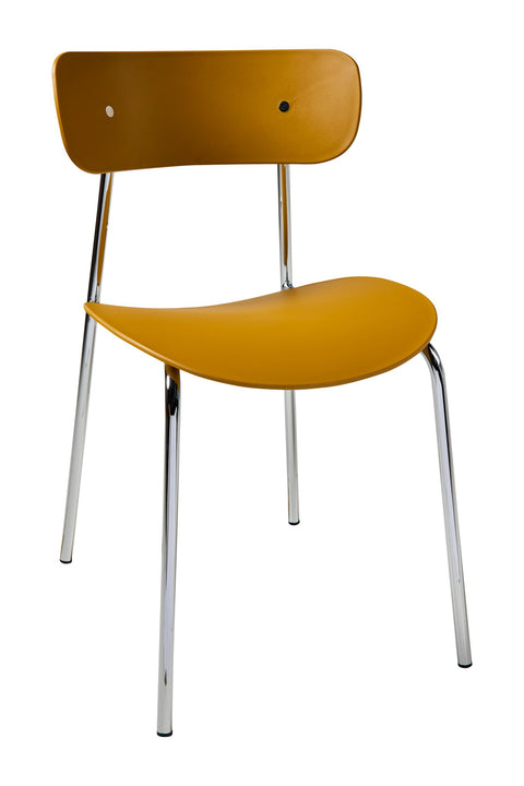 DOJA - SEDIA COLOR OCRA GAMBE METALLO