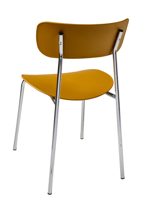 DOJA - SEDIA COLOR OCRA GAMBE METALLO