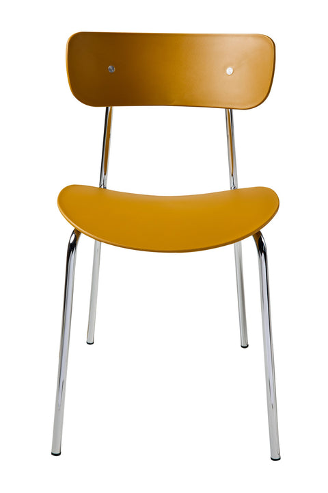 DOJA - SEDIA COLOR OCRA GAMBE METALLO