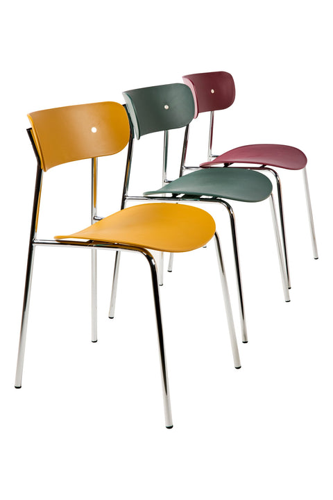 DOJA - SEDIA COLOR OCRA GAMBE METALLO