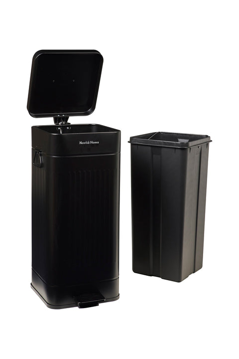 DAILY TRASH - PATTUMIERA NERA OPACA SQUADRATA 30L SOFTCLOSE