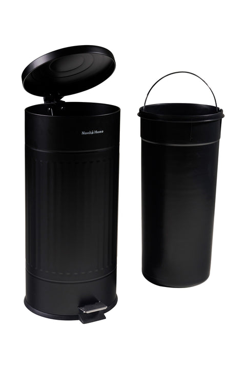 DAILY TRASH - PATTUMIERA NERA OPACA ROTONDA 30L SOFTCLOSE
