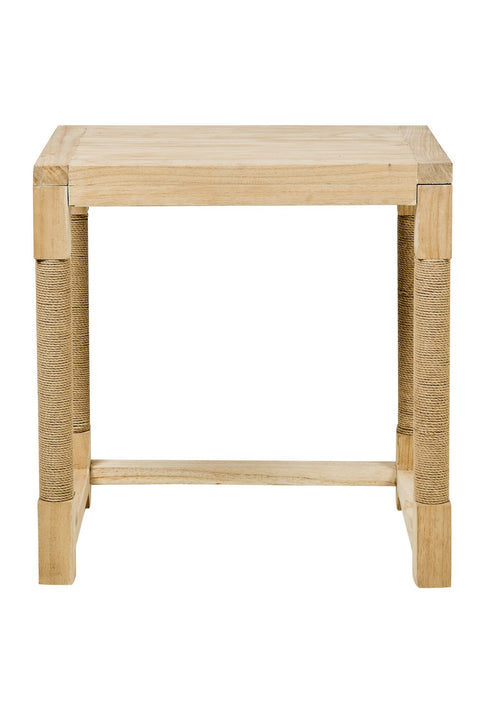 TAVOLINO CON GAMBE RIVESTITE IN CORDA