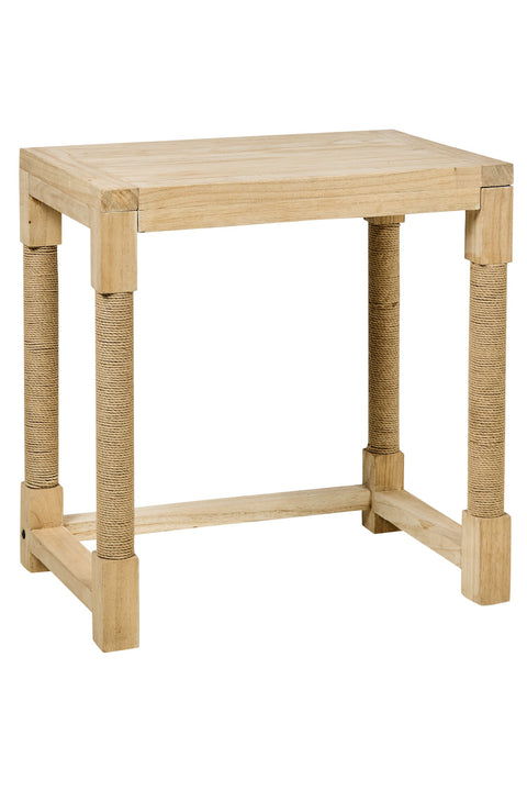 TAVOLINO CON GAMBE RIVESTITE IN CORDA