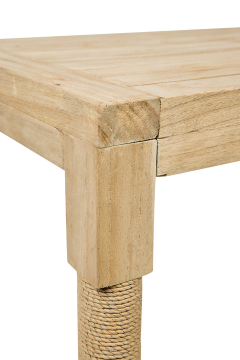 TAVOLINO CON GAMBE RIVESTITE IN CORDA