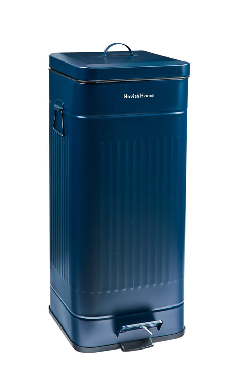 DAILY TRASH - PATTUMIERA BLU PROFONDO SQUADRATA 30L IN METALLO