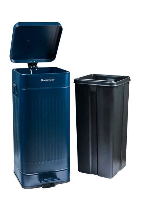 DAILY TRASH - PATTUMIERA BLU PROFONDO SQUADRATA 30L IN METALLO