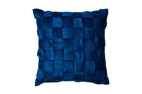 GOA - CUSCINO VELLUTO BLU TRECCIA
