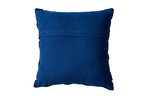 GOA - CUSCINO VELLUTO BLU TRECCIA