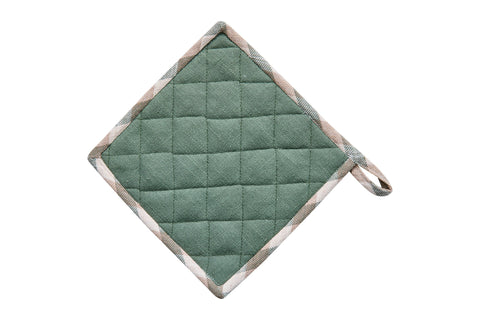 BORMIO - SET 1/3 GUANTO E DUE PRESINE VERDI CON BORDO QUANDRETTO