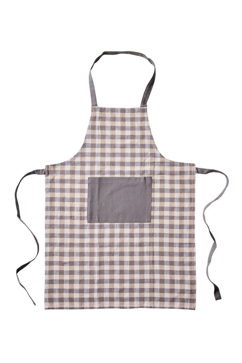 BORMIO - GREMBILE QUADRETTI CON TASCA E LACCI TINTA UNITA BEIGE