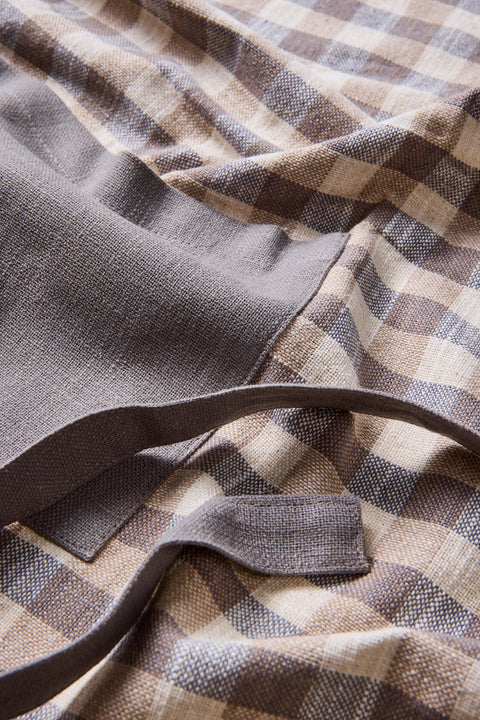 BORMIO - GREMBILE QUADRETTI CON TASCA E LACCI TINTA UNITA BEIGE