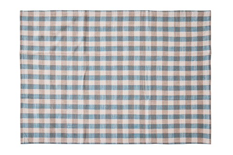 BORMIO - ASCIUGHINI SET 1/2 AZZURRO E AZZURRO CON QUADRETTI