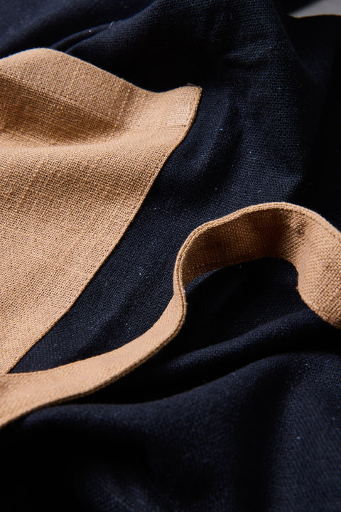 BORMIO - ASCHIUGHINO NERO CON TASCA E LACCI BEIGE