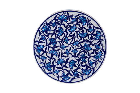 SOTTOPENTOLA ROTONDO DECORATO A MANO FANTASIA BLU