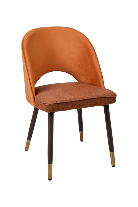 ALESSANDRA - SEDIA TESSUTO E VELLUTO TONALITA CARAMELLO