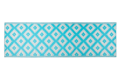 ODISHA - PASSATOIA PP 50X160 AZZURRA CON ROMBI BIANCHI