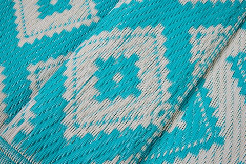 ODISHA - PASSATOIA PP 50X160 AZZURRA CON ROMBI BIANCHI