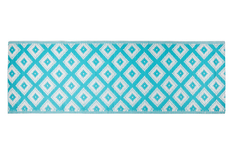 ODISHA - PASSATOIA PP 60X180 AZZURRA CON ROMBI BIANCHI