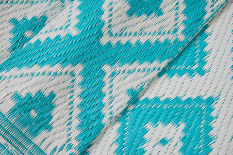 ODISHA - PASSATOIA PP 60X180 AZZURRA CON ROMBI BIANCHI