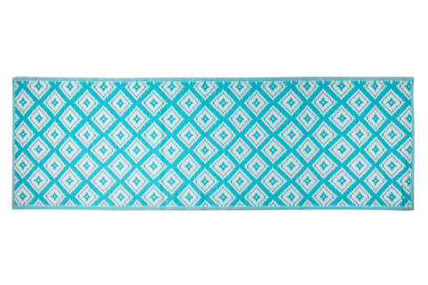 ODISHA - PASSATOIA PP 70X200 AZZURRA CON ROMBI BIANCHI