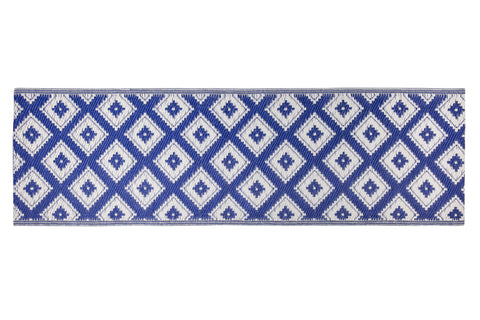 ODISHA - PASSATOIA PP 50X160 BLU CON DECORI BIANCHI