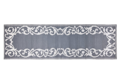 ODISHA - PASSATOIA PP 50X160 GRIGIA CON DECORI BIANCHI